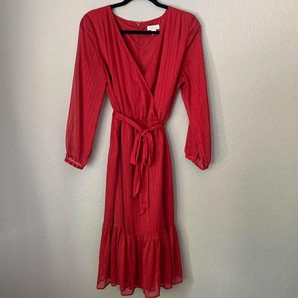 JCrew Faux Wrap Chiffon Dress - Picture 1 of 11
